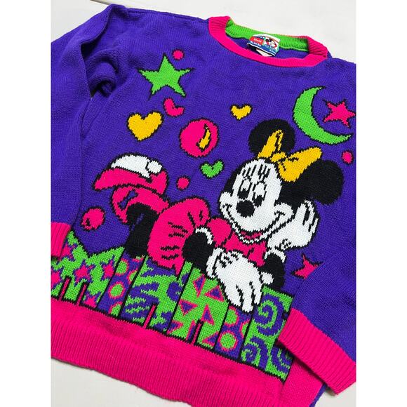 Vintage Disney Mickey's Stuff For Kids Sweater L 14 Minnie Sleep made in USA - Picture 3 of 8